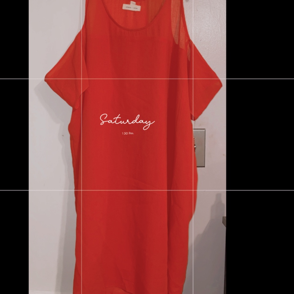 Off the shoulder mini orange dress